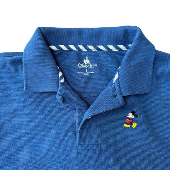 Disney Parks Golf Polo Mickey Mouse Embroidered Mens Small Blue - Picture 1 of 6